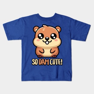 So Dam Cute! Cute Beaver Pun Kids T-Shirt